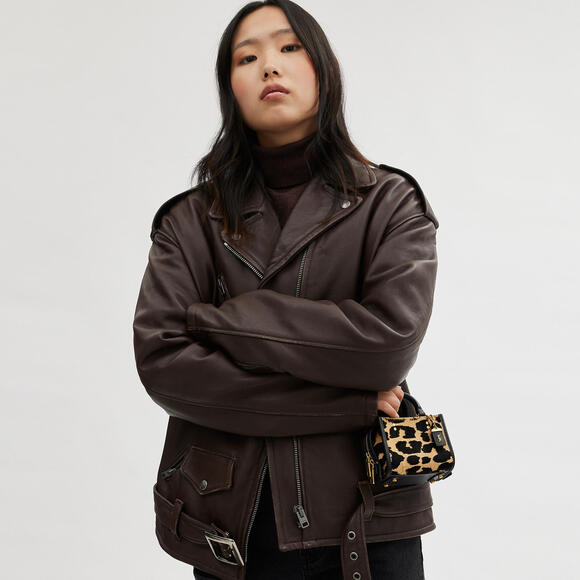 Rogue Bag 12 In Haircalf With Leopard Print - Picture 1 of 7